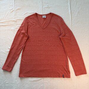 Columbia Womens Shirt Size Large Active Orange AL2741 Long Sleeve Pullover